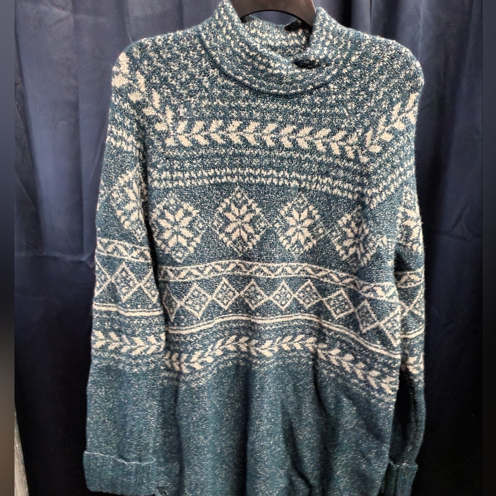 Style & Co. Blue and White Knit Sweater